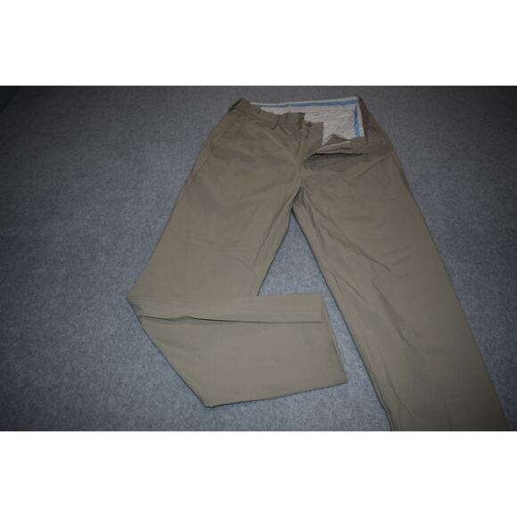 Footjoy Golf Pants Mens Size 32 x 32 Tan Performance Polyester Flat Front - Picture 2 of 7